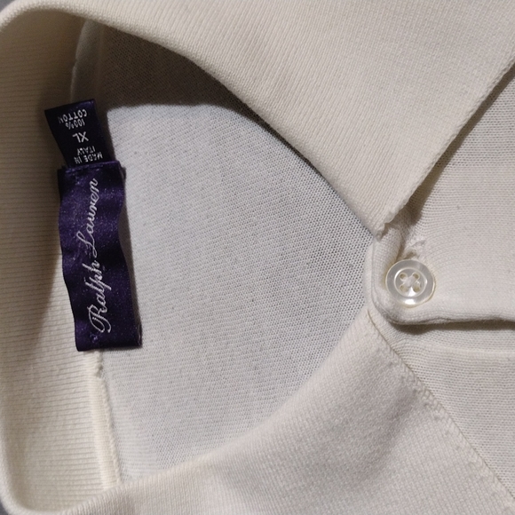 Ralph Lauren Purple Label cream 3 button long sleeve pullover - Picture 9 of 9